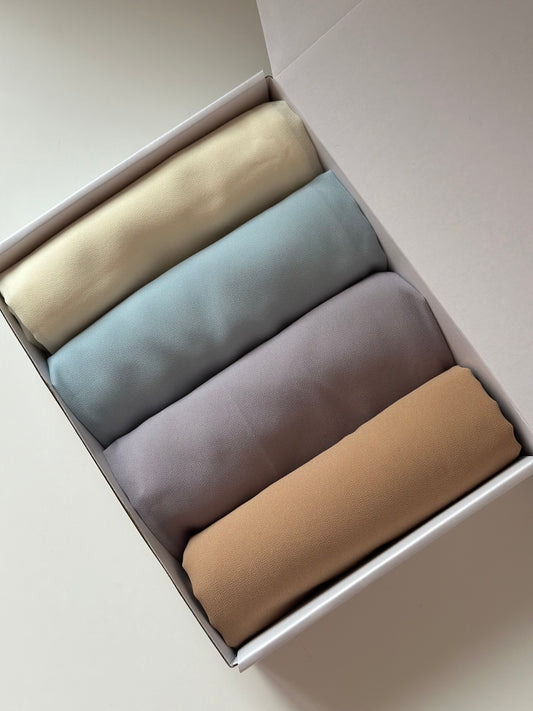 BOX 4 HIJABS MOUSSELINE