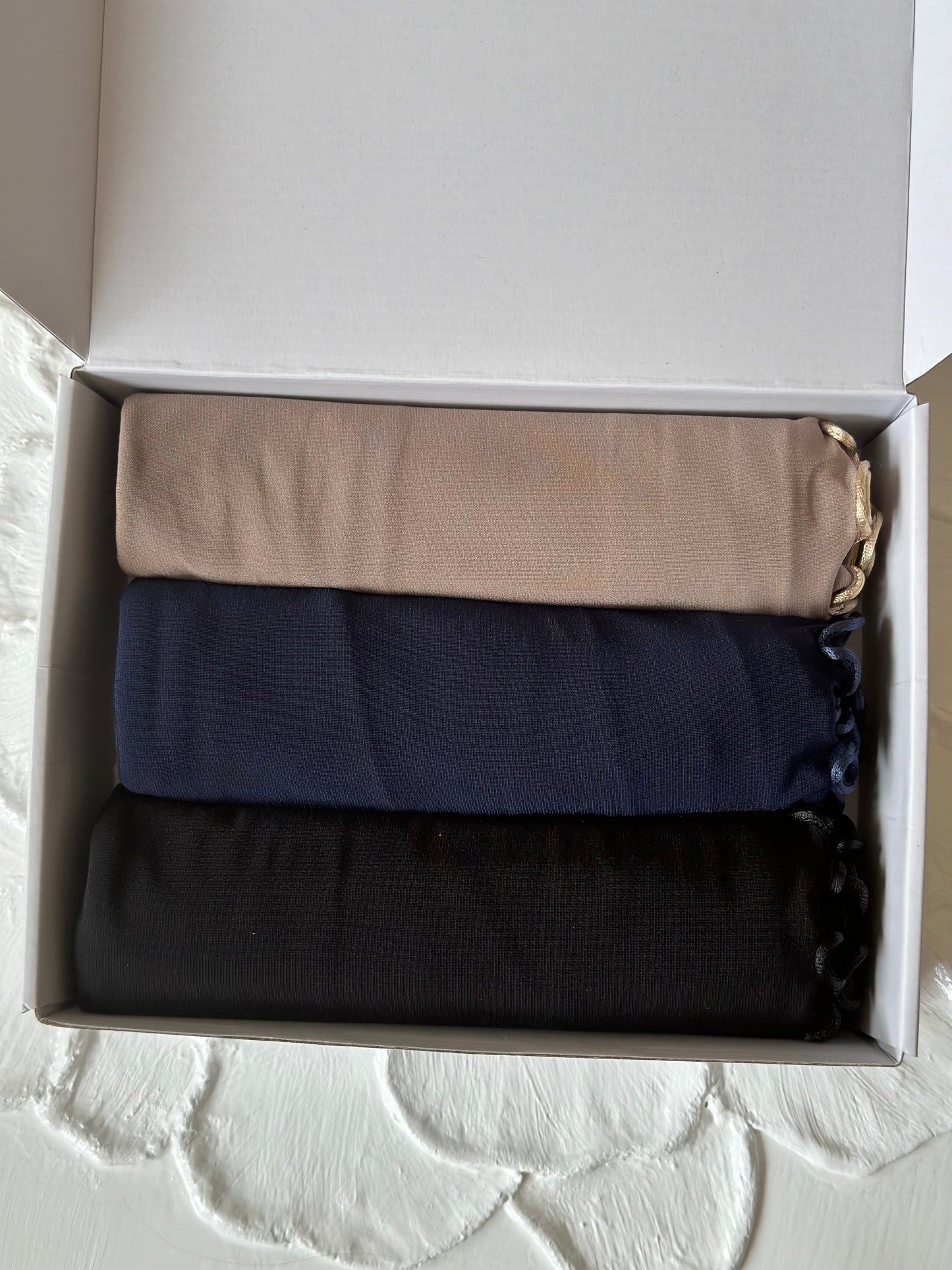 BOX 3 HIJABS JERSEY FRISÉE