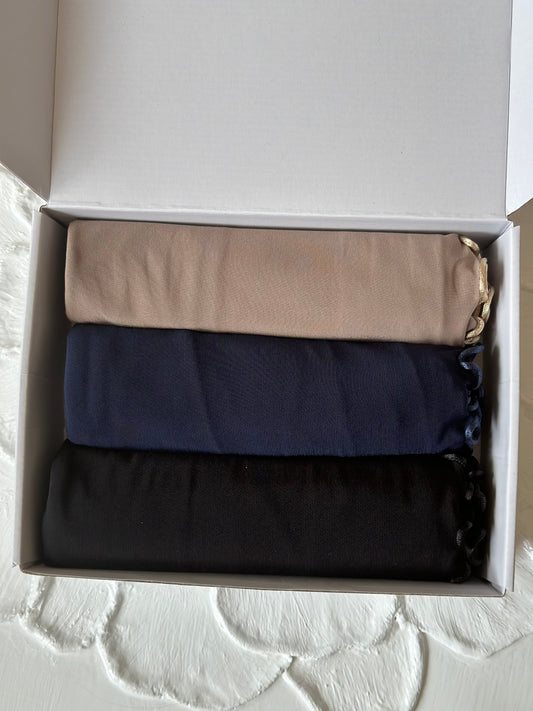BOX 3 HIJABS JERSEY FRISÉE
