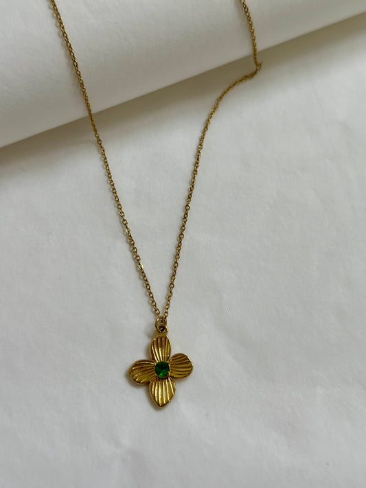 COLLIER ROSE VERT