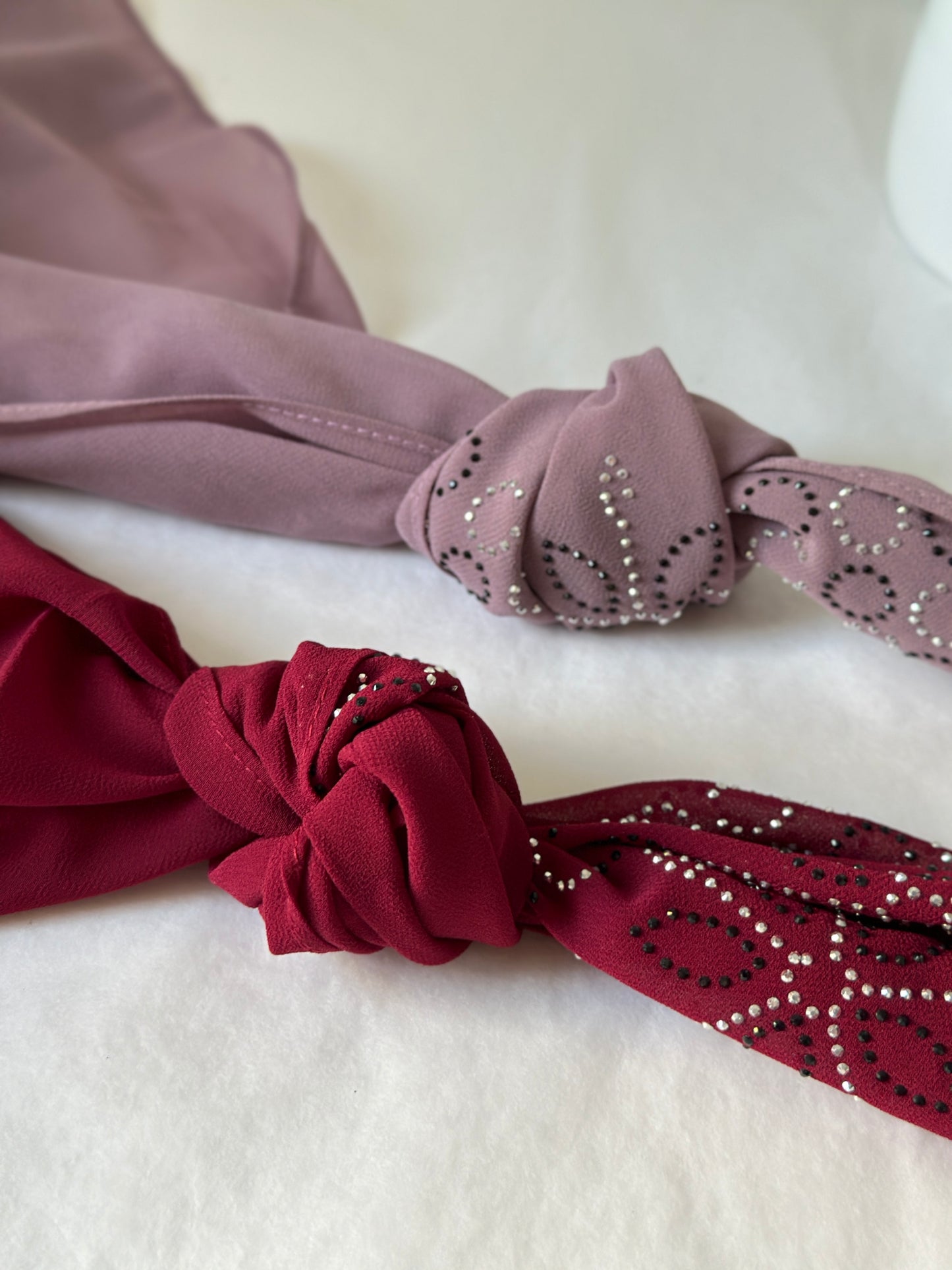 CARRÉ STRASS VIEUX ROSE