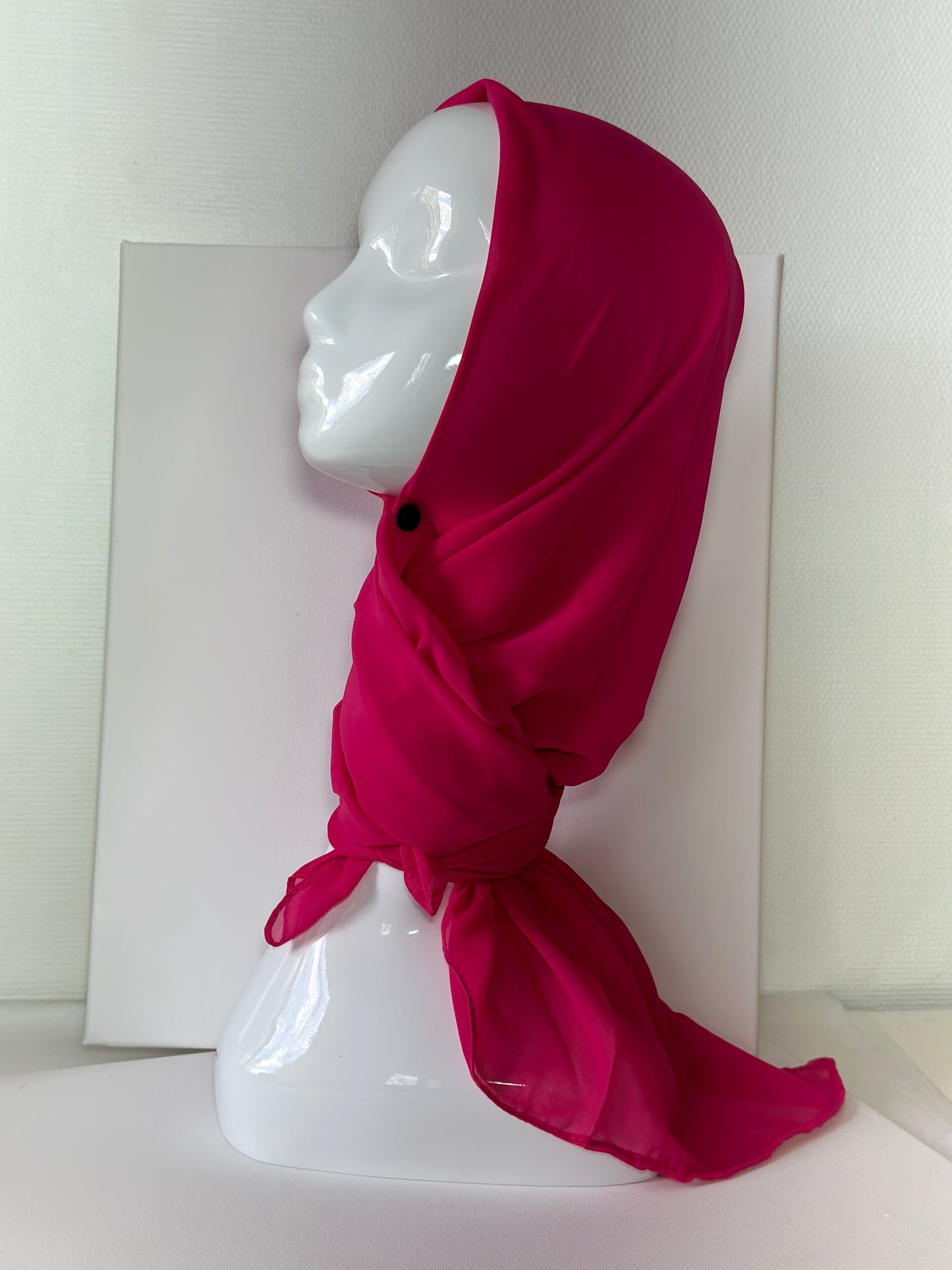 HIJAB CARRE ROSE FRAMBOISE 100x100