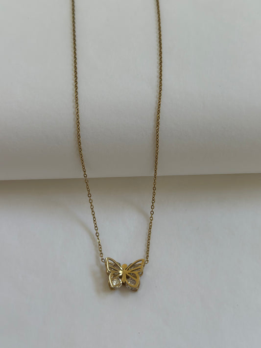 COLLIER PAPILLON DORÉ