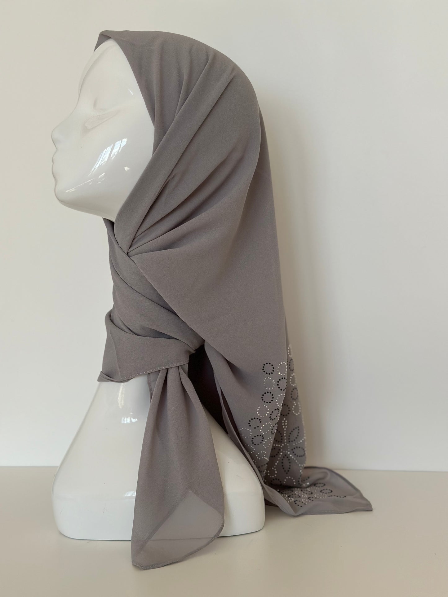 CARRÉ STRASS GRIS