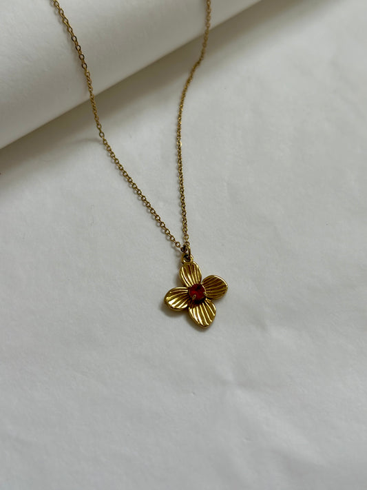 COLLIER ROSE ROUGE