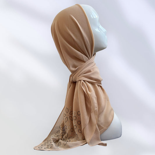 CARRÉ STRASS BEIGE