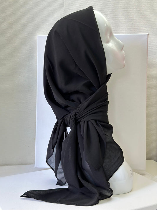 HIJAB CARRÉ NOIR 100x100