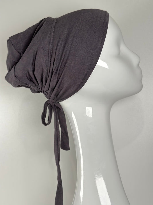 BONNET GRIS INTÉRIEUR SATIN DE SOIE