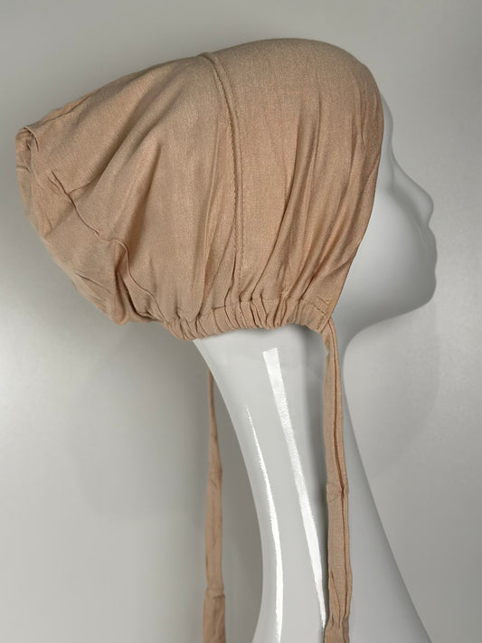 BONNET BEIGE INTÉRIEUR SATIN DE SOIE