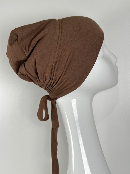 BONNET MARRON INTÉRIEUR SATIN DE SOIE